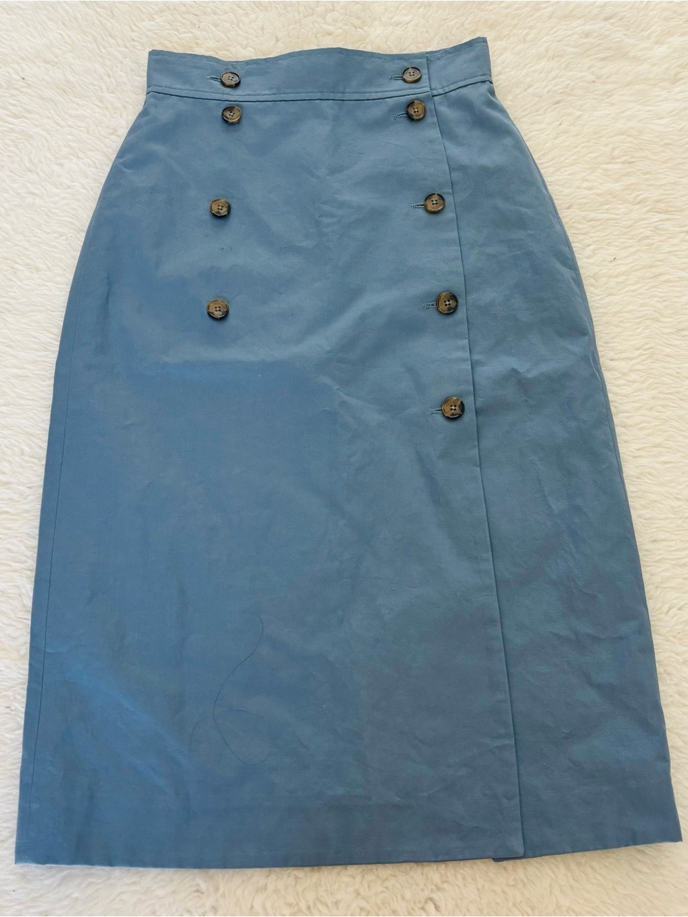 Paul Smith Overlaps Classic Blue Button-Front Skirt size EU 40